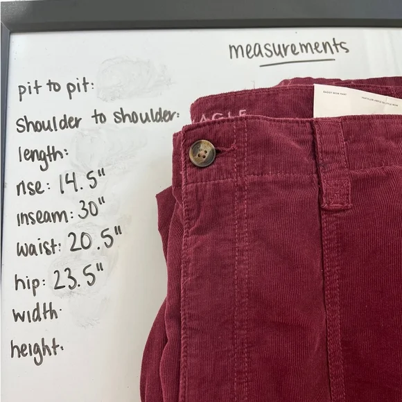 American Eagle Outfitters Burgundy Corduroy Pants - Picture 15 of 15